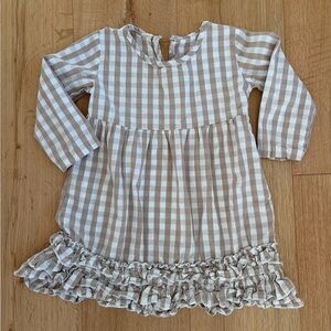 Amazon brown checkered dress 3T VGUC